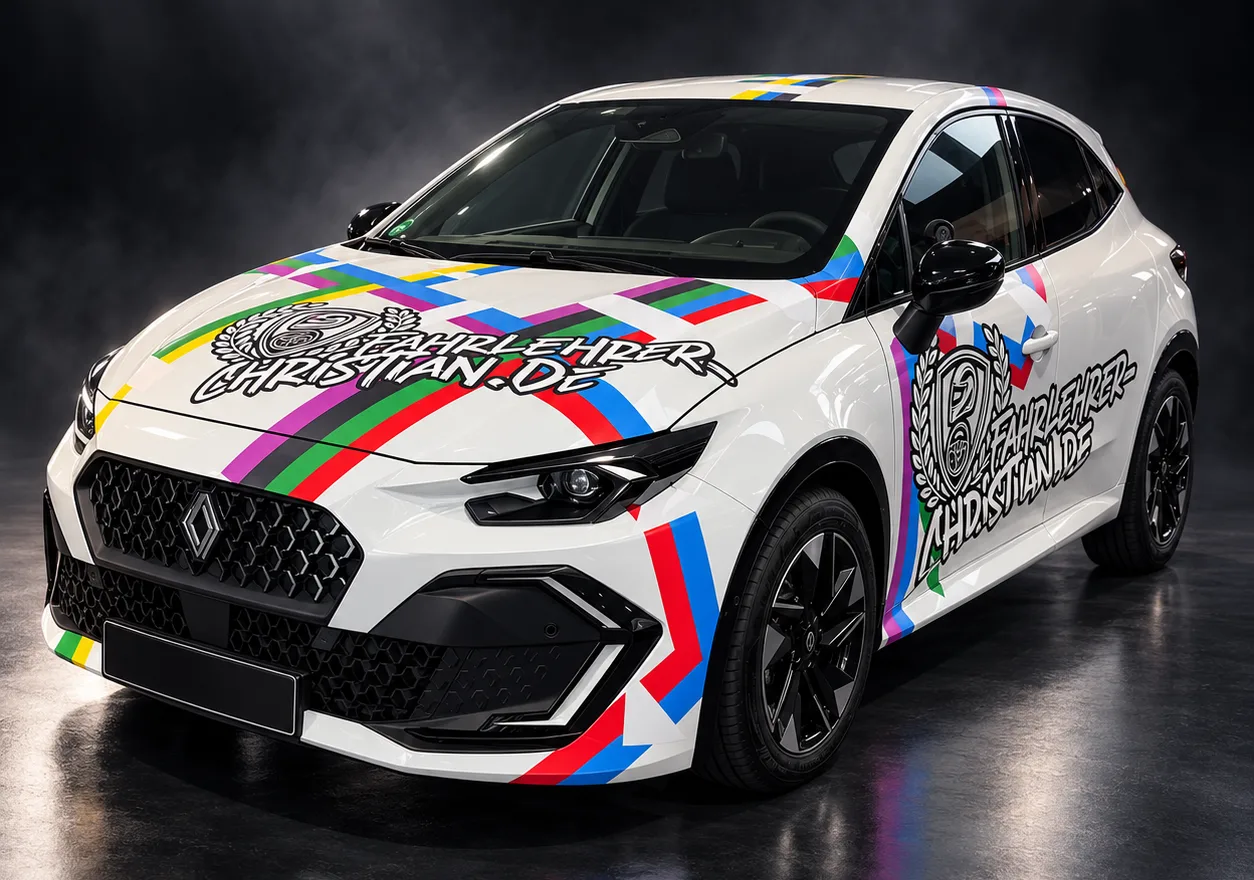 Renault Clio im Design von fahrlehrer-christian.de
